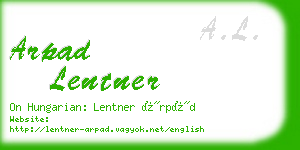 arpad lentner business card